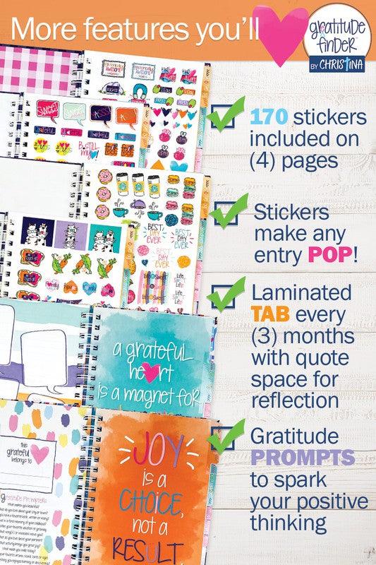 Abundant Joy Faith-Based Gratitude Journal w Stickers 52-Week - God's Girl Gifts And Apparel