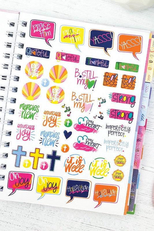 Abundant Joy Faith-Based Gratitude Journal w Stickers 52-Week - God's Girl Gifts And Apparel