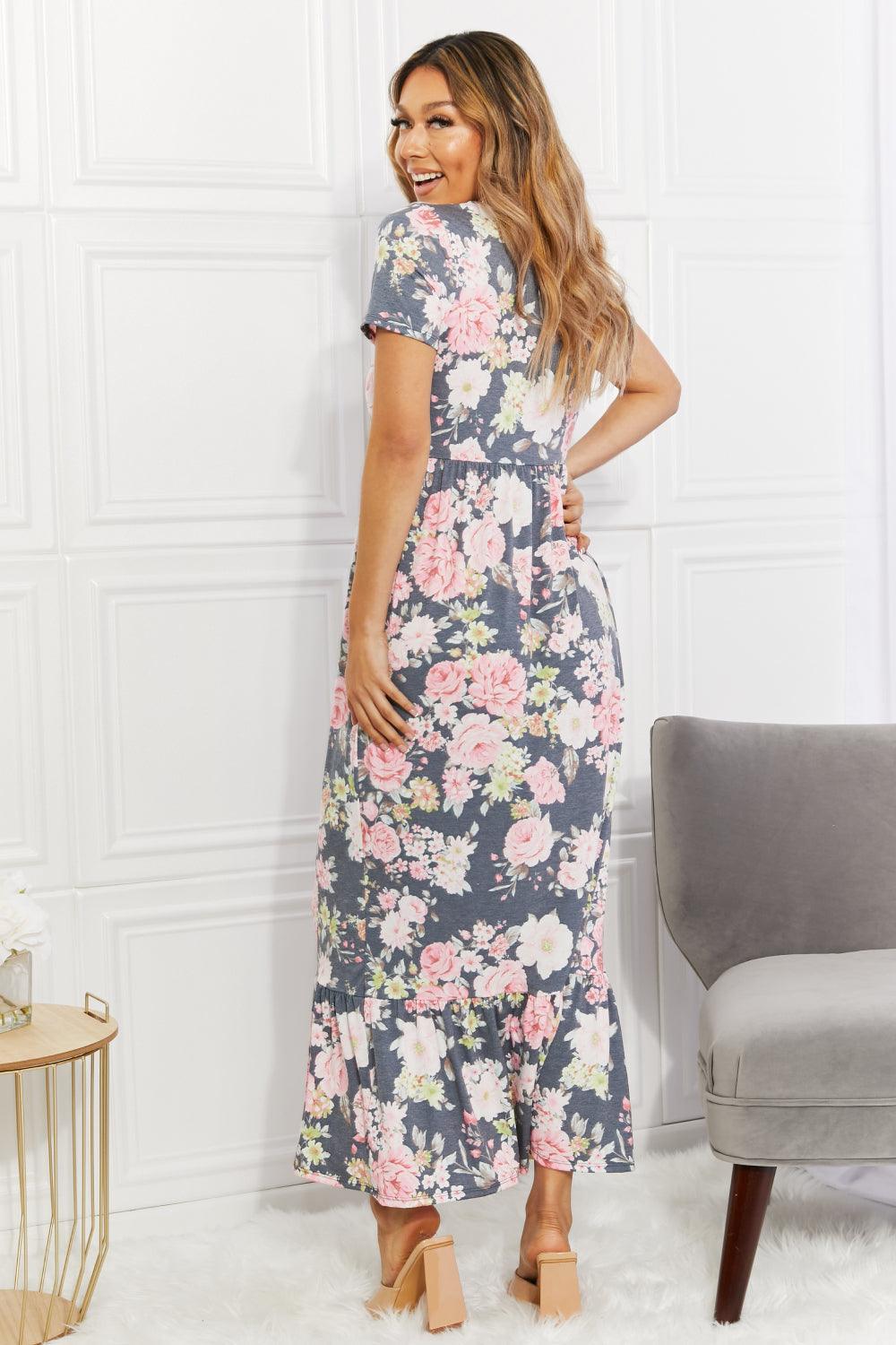BOMBOM In Bloom Floral Tiered Maxi Dress - God's Girl Gifts And Apparel