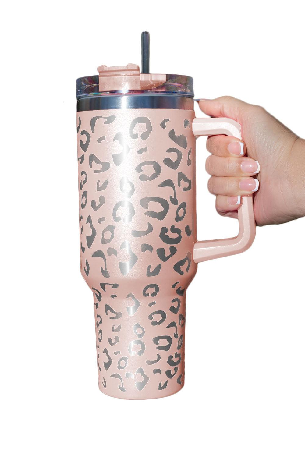 Carnation Leopard Stainless Steel Double Insulated Cup 40oz - God's Girl Gifts And Apparel