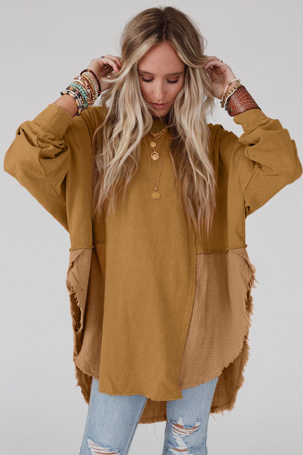 Chic Cascade Oversized Blouse - God's Girl Gifts And Apparel