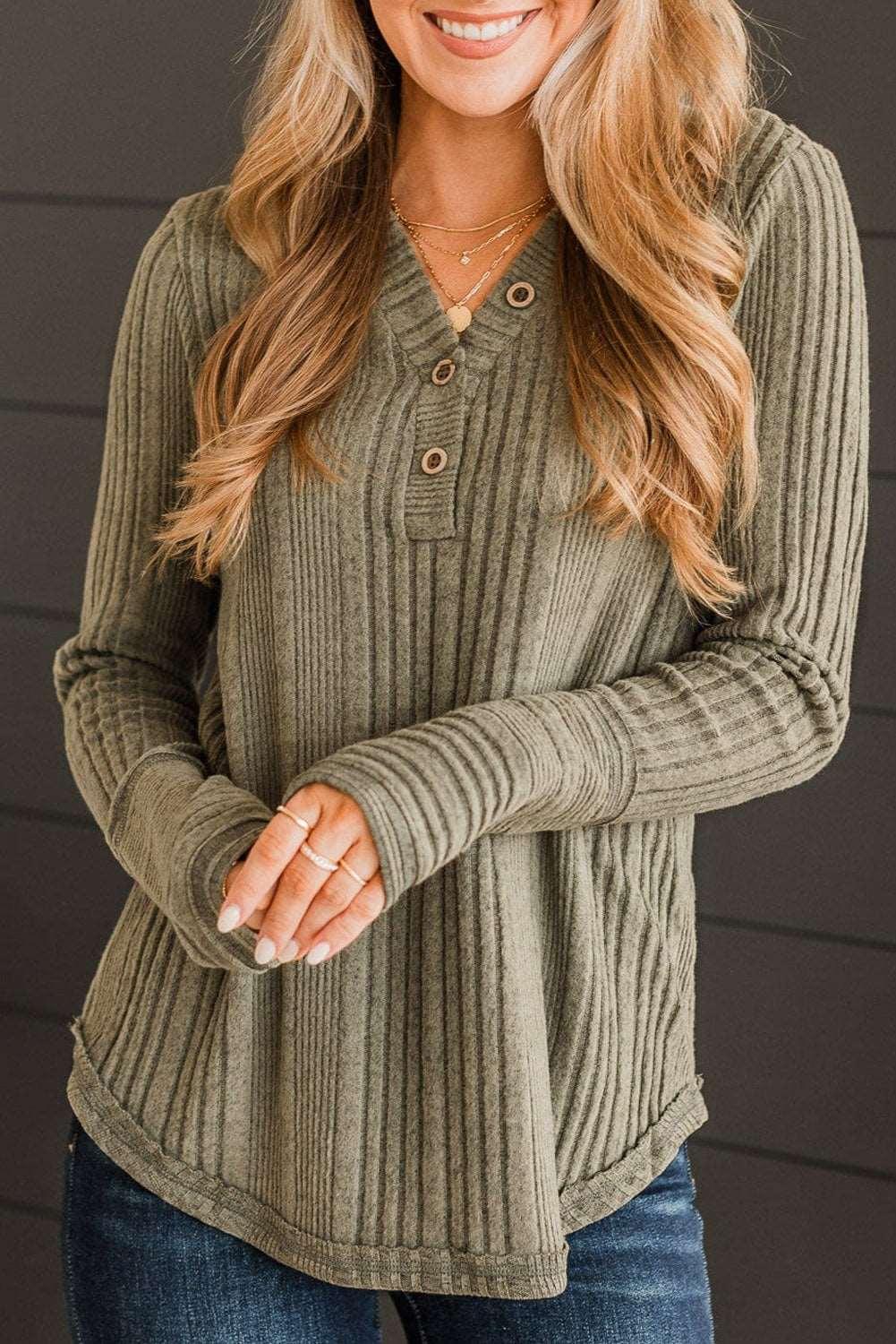 Chic Comfort Vibe Ribbed Knit Top