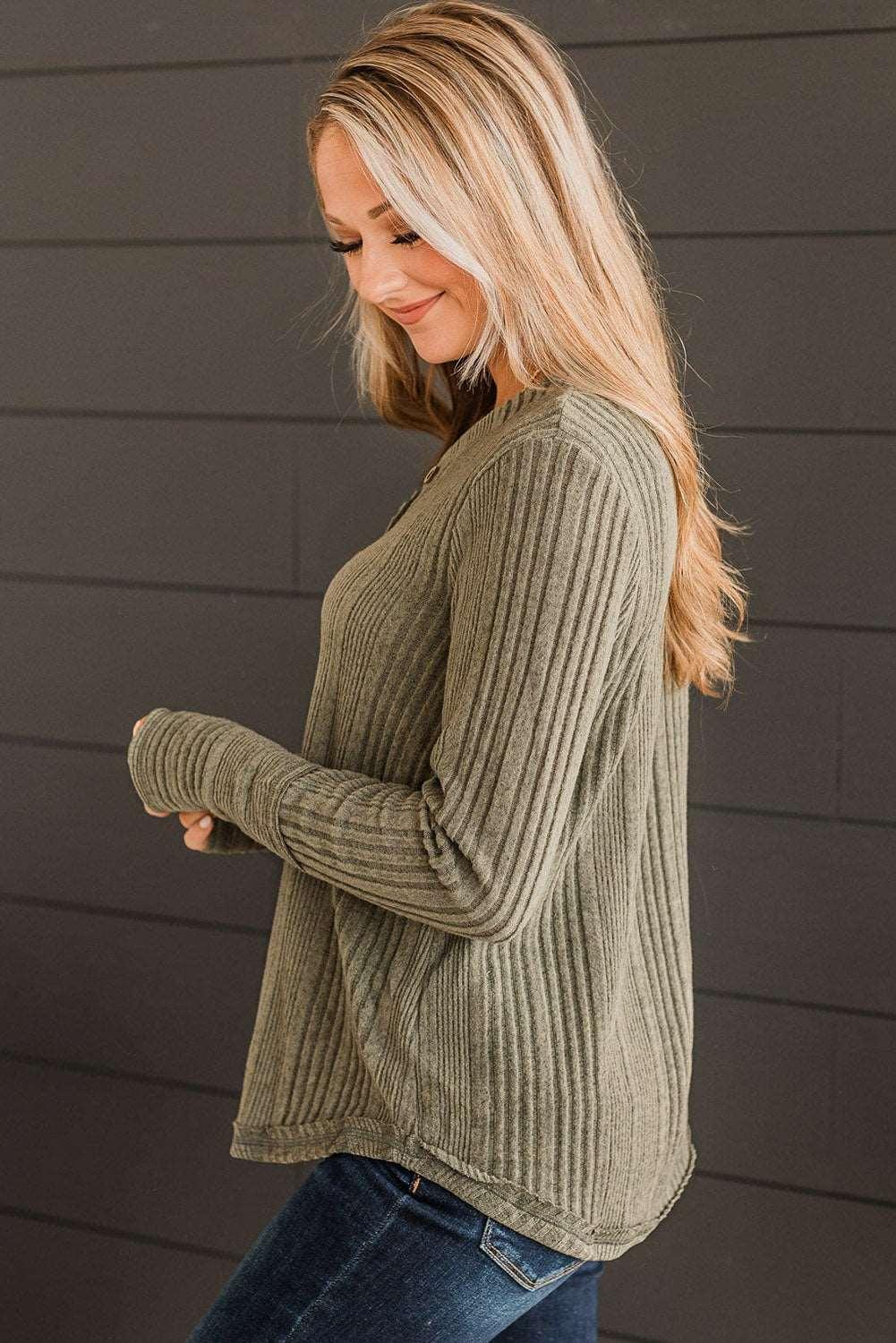 Chic Comfort Vibe Ribbed Knit Top