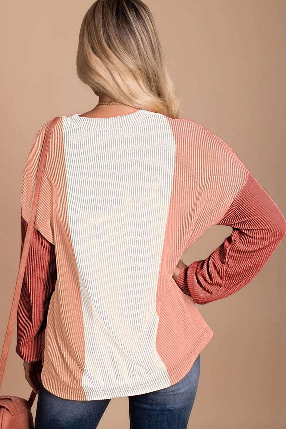 Chic Harmony Ribbed Color Fusion Top