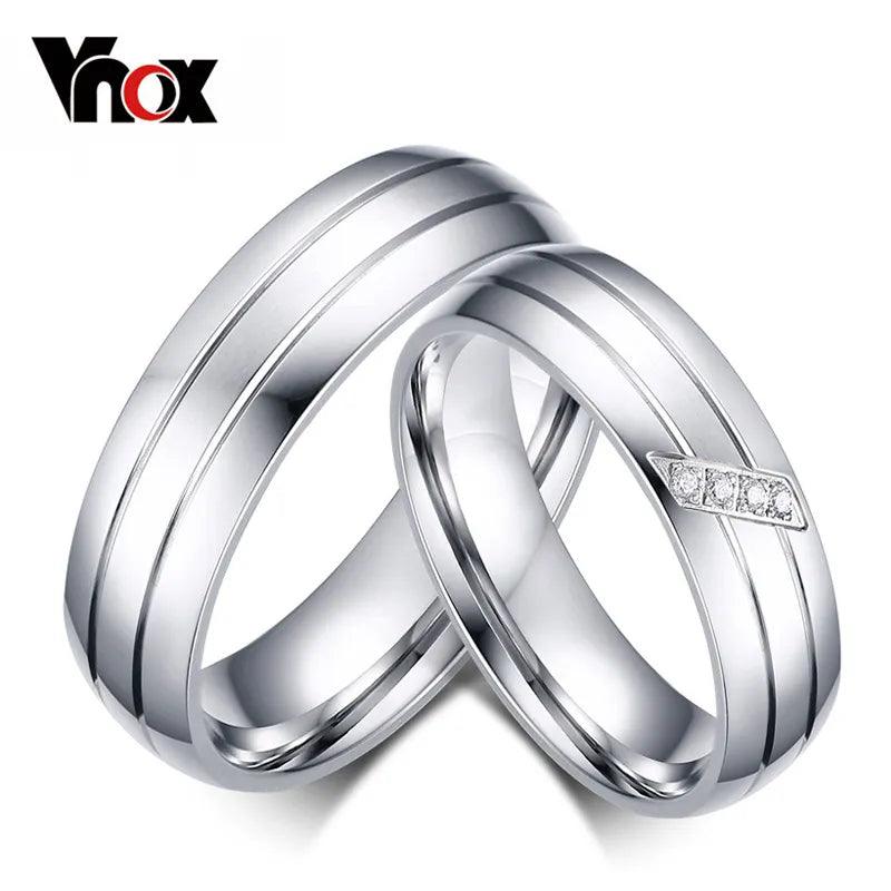 Everlasting Elegance Stainless Steel Wedding Rings by VNOX - God's Girl Gifts And Apparel