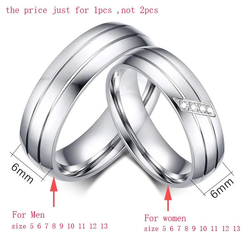 Everlasting Elegance Stainless Steel Wedding Rings by VNOX - God's Girl Gifts And Apparel