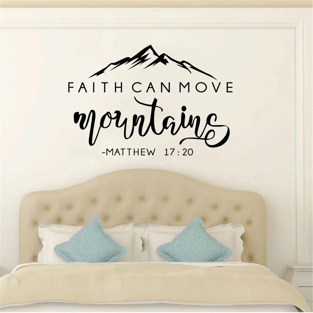 Faith Can Move Mountains Vinyl Wall Sticker - God's Girl Gifts And Apparel