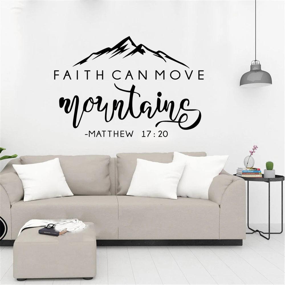 Faith Can Move Mountains Vinyl Wall Sticker - God's Girl Gifts And Apparel