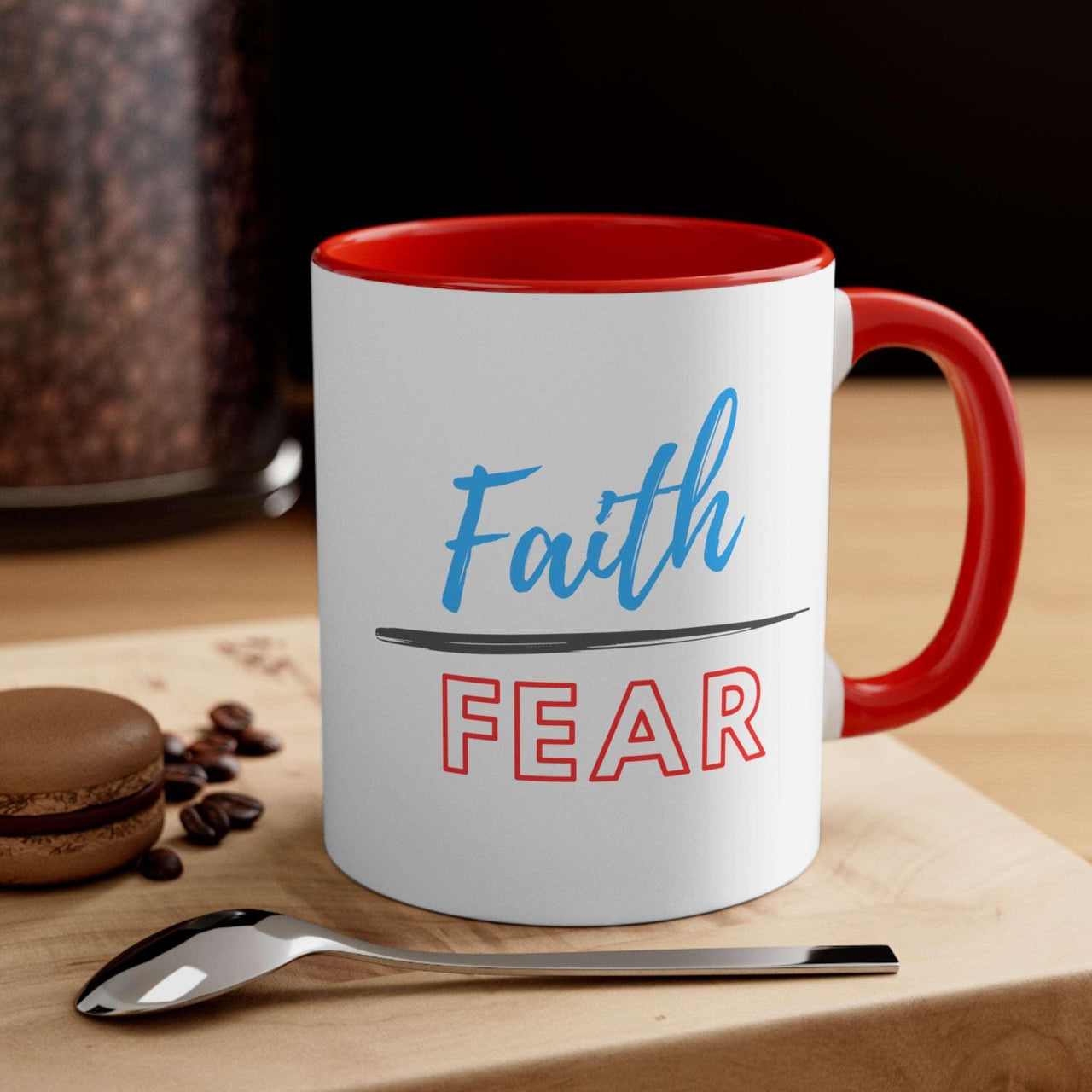 Faith over Fear Accent Coffee Mug, 11oz
