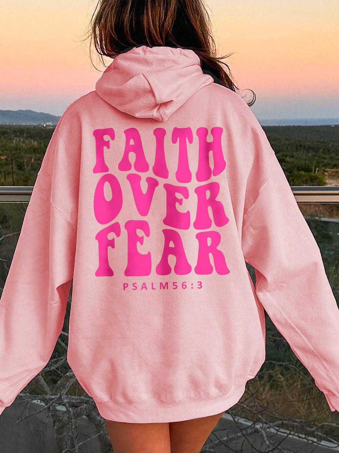 FAITH OVER FEAR Dropped Shoulder Hoodie - God's Girl Gifts And Apparel