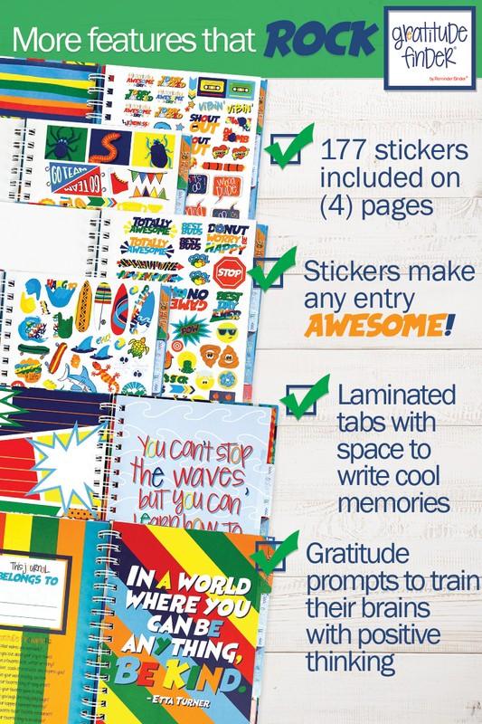 Go Team Gratitude Journal with Stickers for Boys - God's Girl Gifts And Apparel