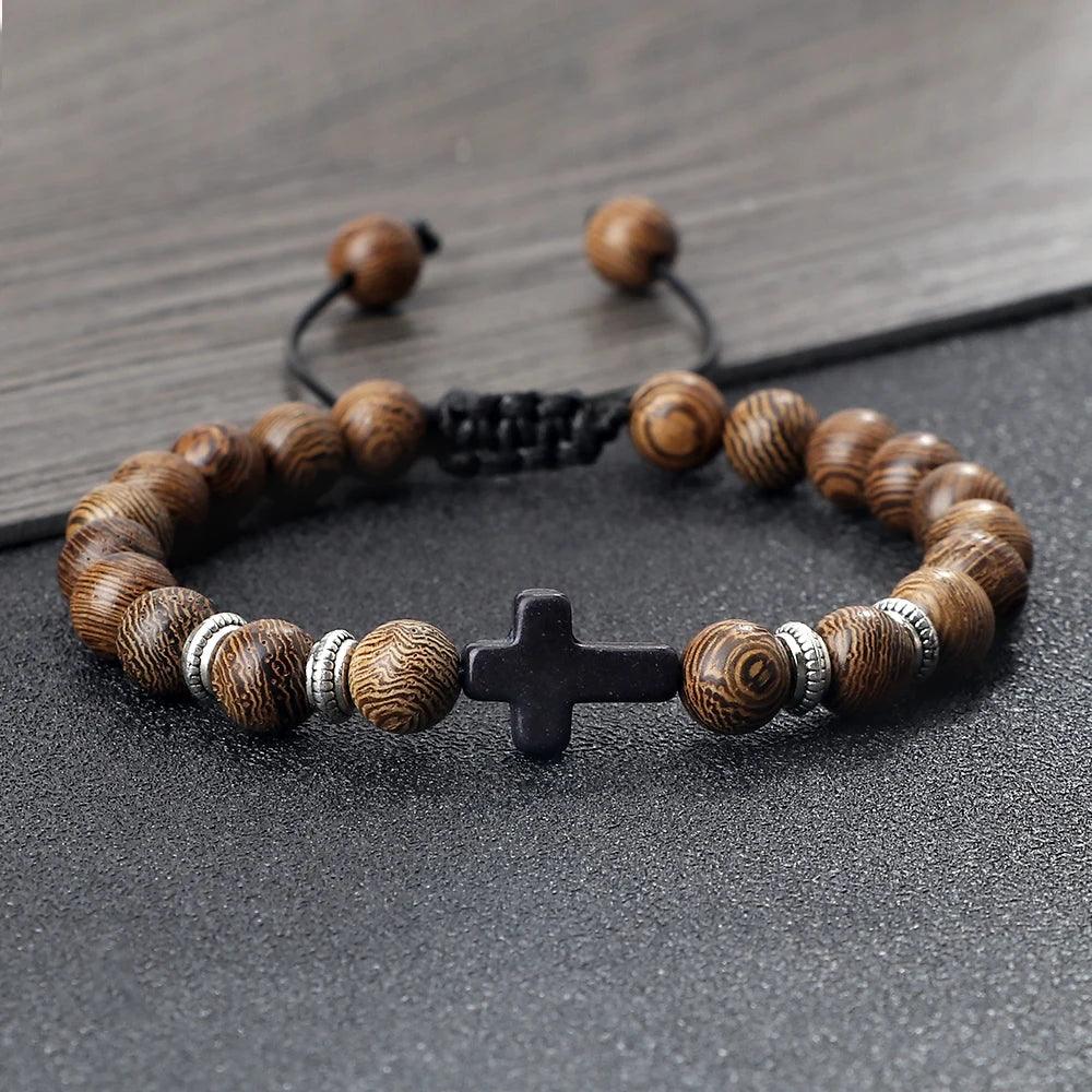 Handmade Natural Stone Wooden Beaded Bracelet - God's Girl Gifts And Apparel