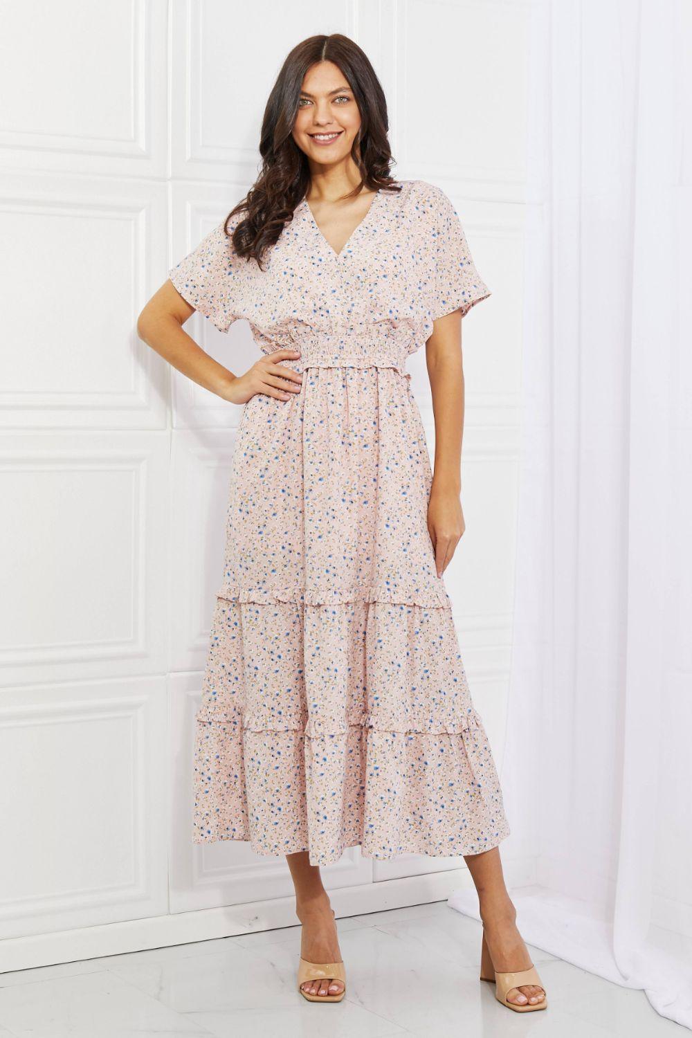 HEYSON Sweet Talk Kimono Sleeve Maxi Dress in Blush Pink - God's Girl Gifts And Apparel