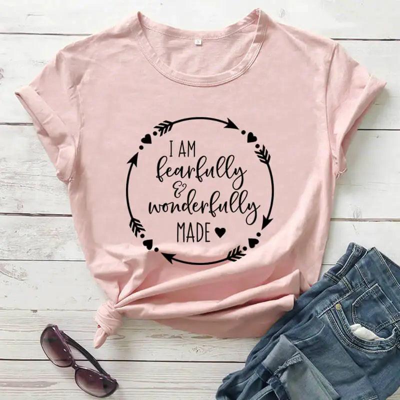 I am Fearfully and Wonderfully Made Graphic T-shirt - God's Girl Gifts And Apparel