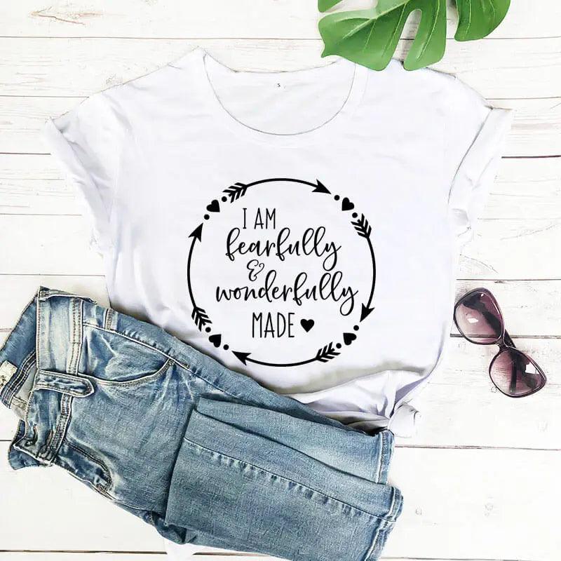 I am Fearfully and Wonderfully Made Graphic T-shirt - God's Girl Gifts And Apparel