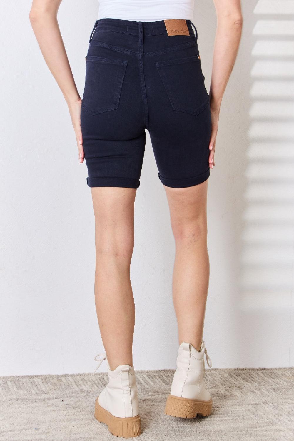 Judy Blue Full Size High Waist Tummy Control Bermuda Shorts - God's Girl Gifts And Apparel