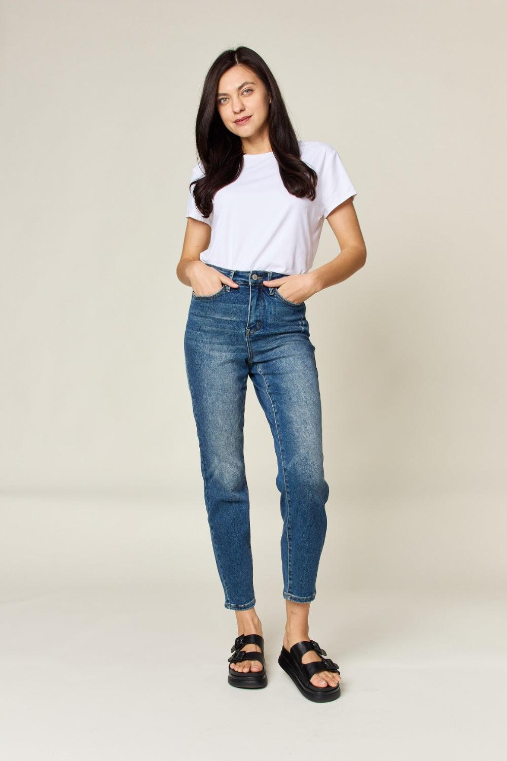 Judy Blue Full Size Tummy Control High Waist Slim Jeans - God's Girl Gifts And Apparel