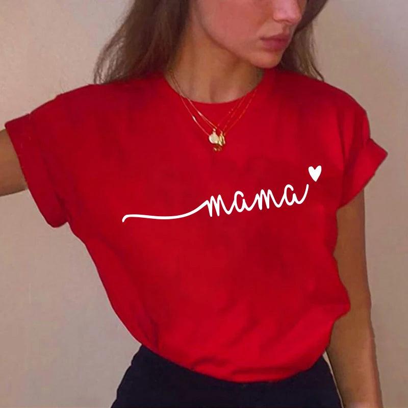 Kawaii "Mama Script with Heart" Graphic Tee - God's Girl Gifts And Apparel