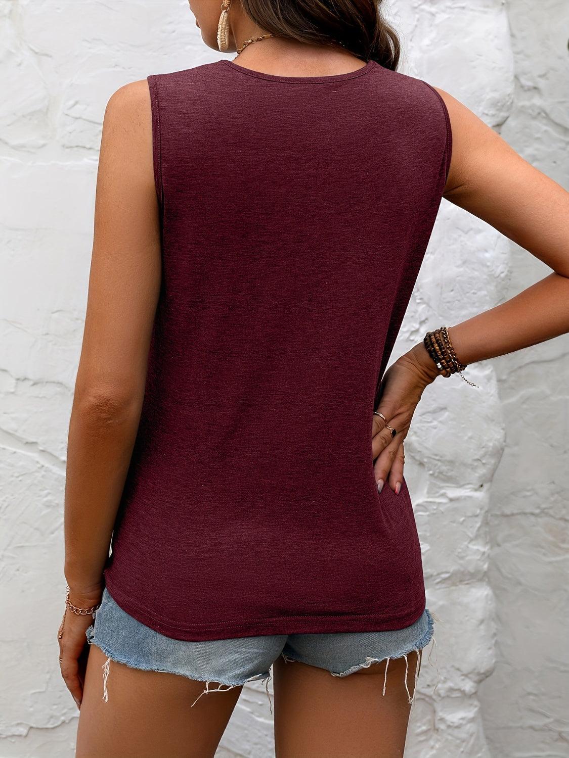 Lace Detail Heathered Tank - God's Girl Gifts And Apparel