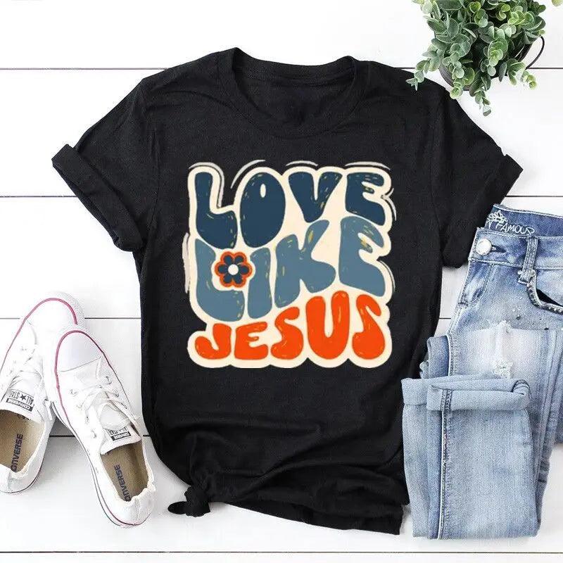 Love Like Jesus 60s Graphic T-shirt - God's Girl Gifts And Apparel
