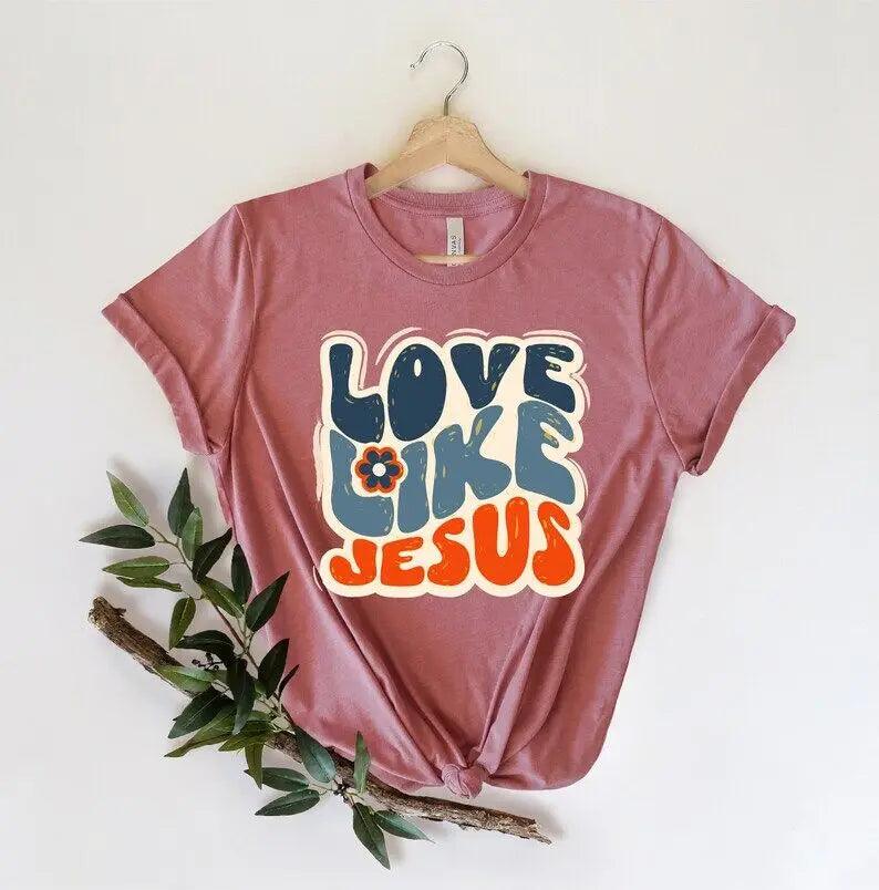Love Like Jesus 60s Graphic T-shirt - God's Girl Gifts And Apparel