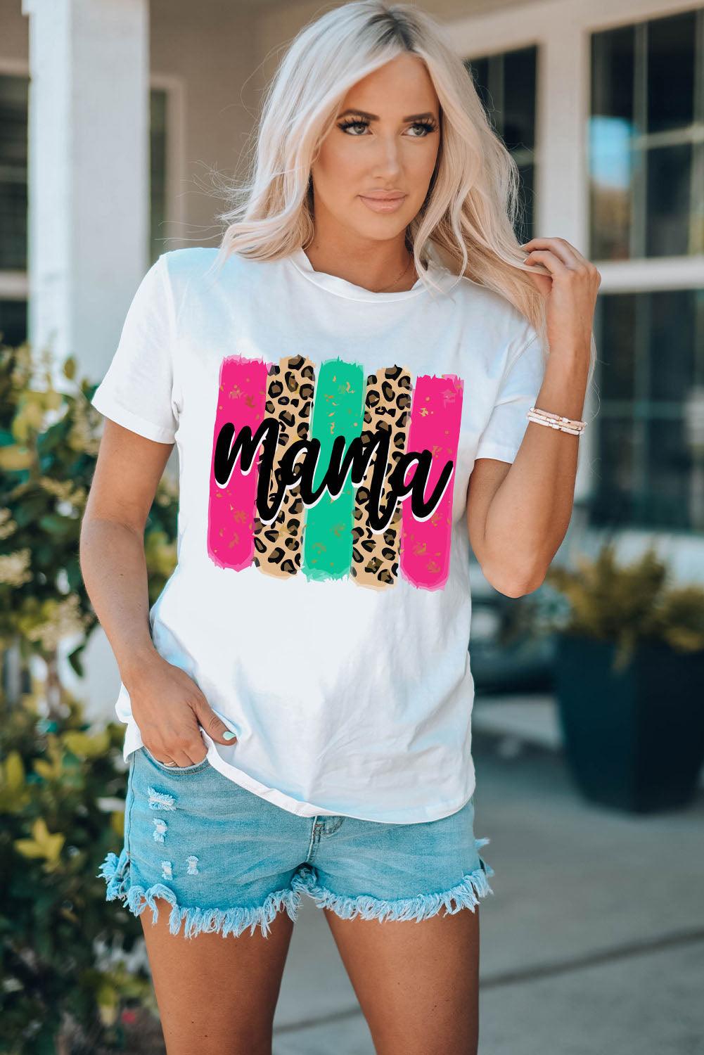 MAMA Graphic Round Neck T-Shirt - God's Girl Gifts And Apparel