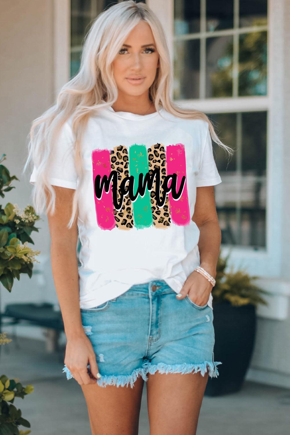 MAMA Graphic Round Neck T-Shirt - God's Girl Gifts And Apparel
