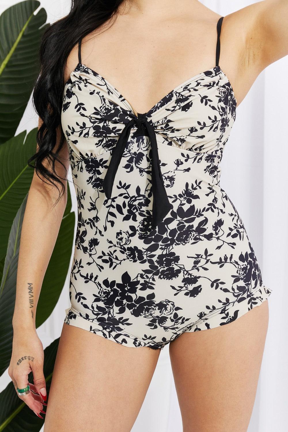 Marina West Swim Côte d'Azur Ruffle Trim One-Piece Swimsuit - God's Girl Gifts And Apparel