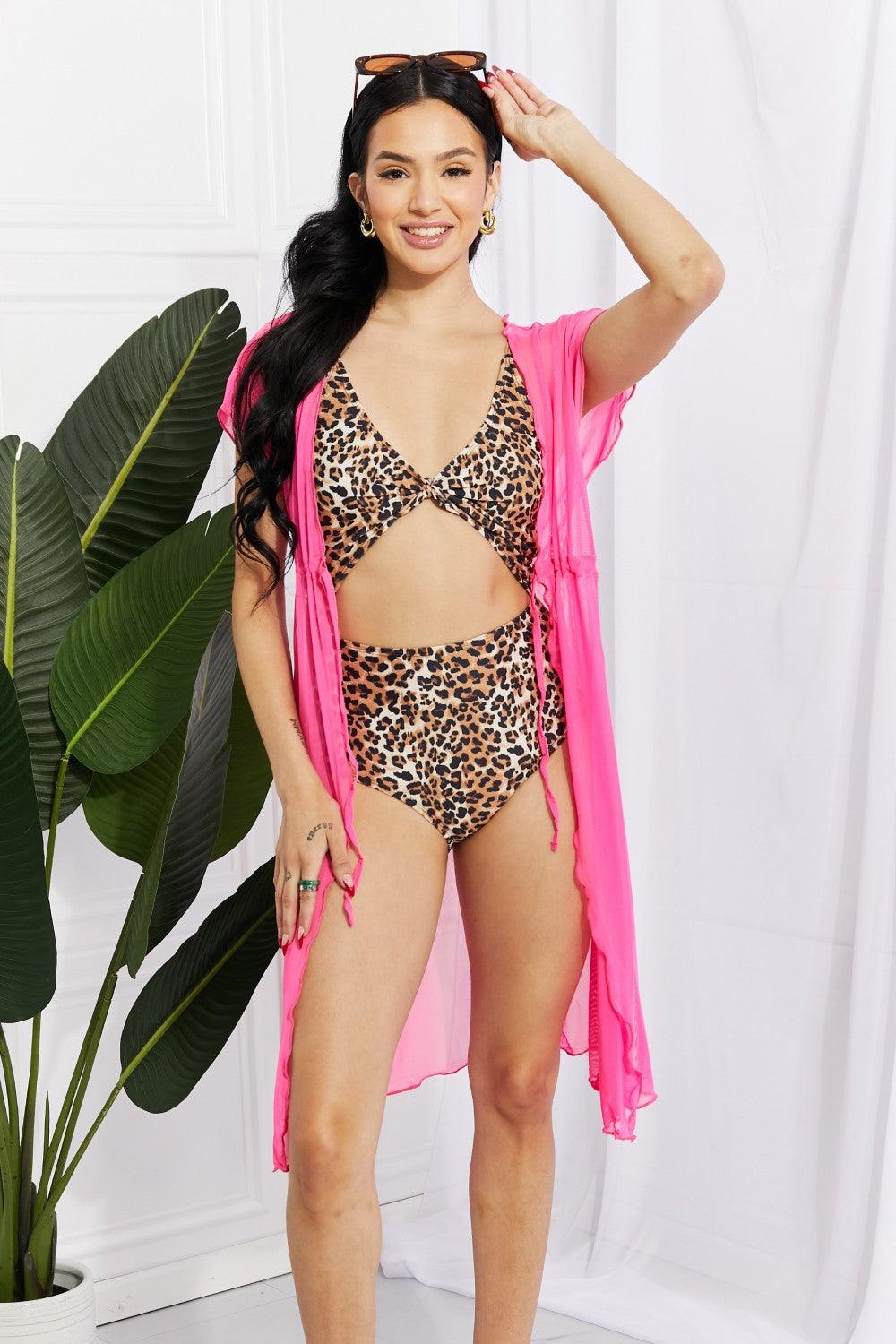 Marina West Swim Pool Day Mesh Tie-Front Cover-Up - God's Girl Gifts And Apparel