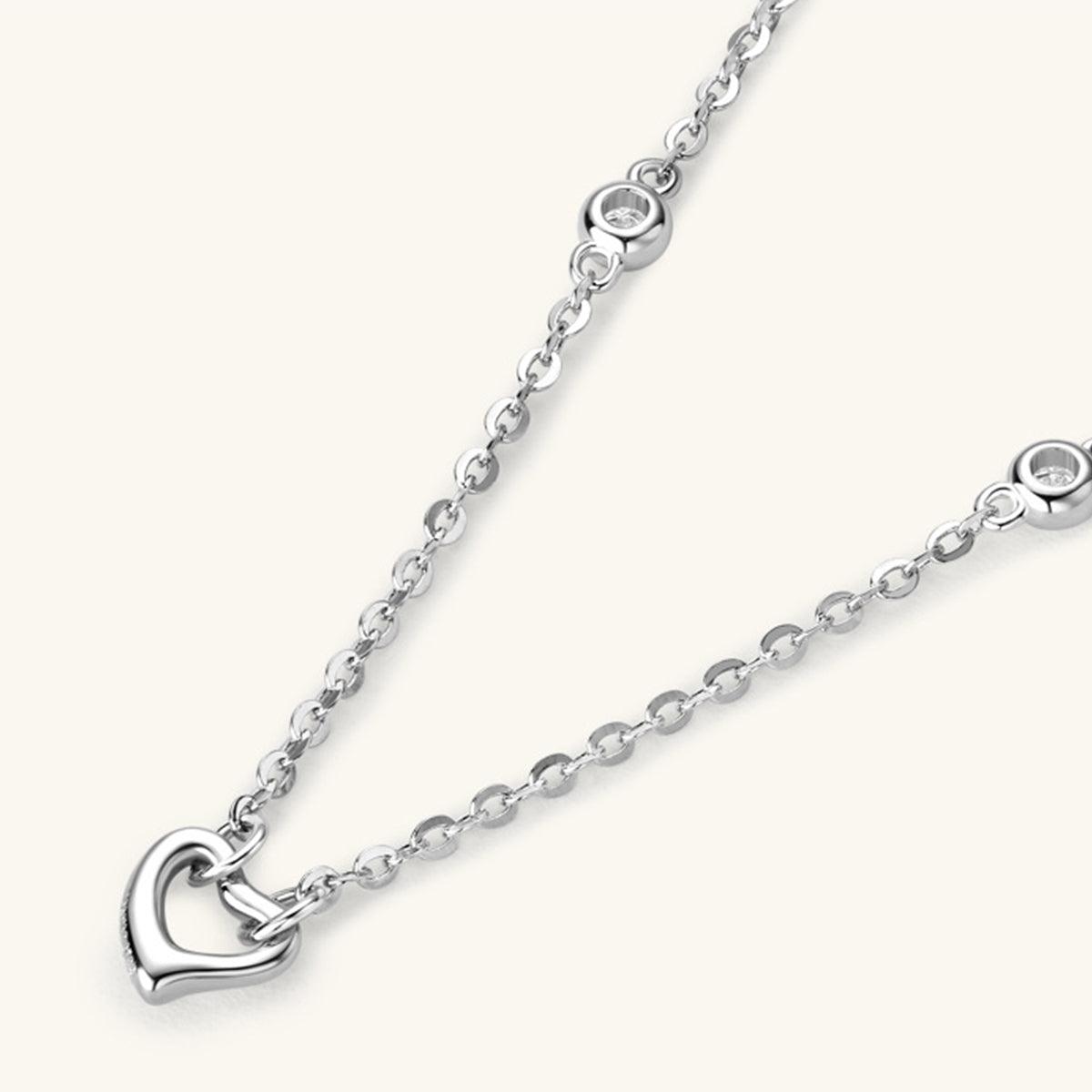 Moissanite 925 Sterling Silver Heart Necklace - God's Girl Gifts And Apparel