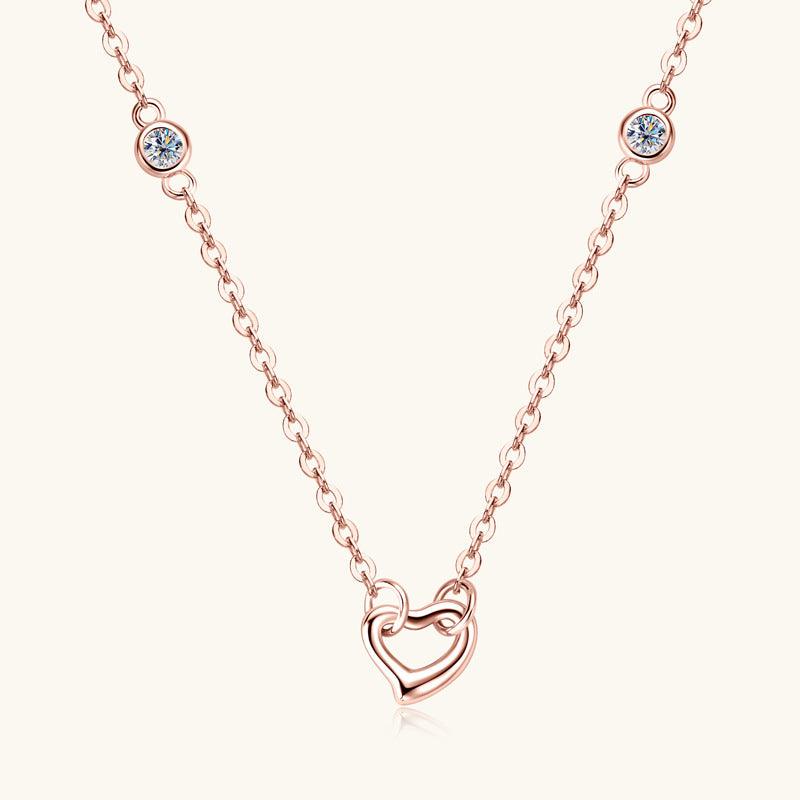 Moissanite 925 Sterling Silver Heart Necklace - God's Girl Gifts And Apparel