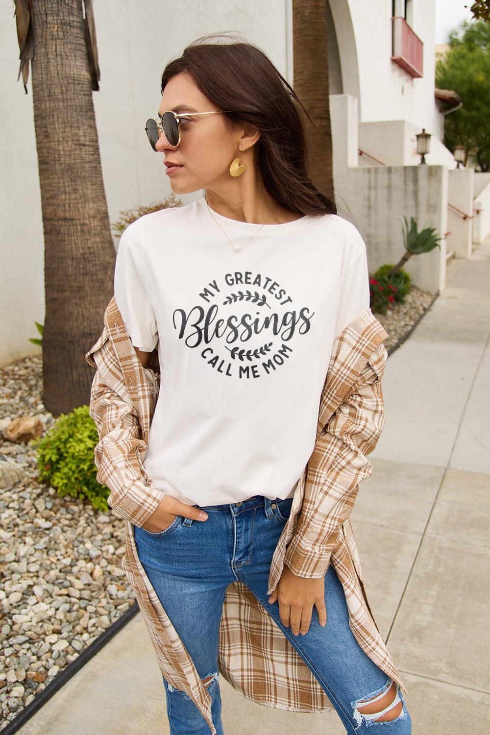 MY GREATEST BLESSINGS CALL ME MOM Graphic Tee - God's Girl Gifts And Apparel