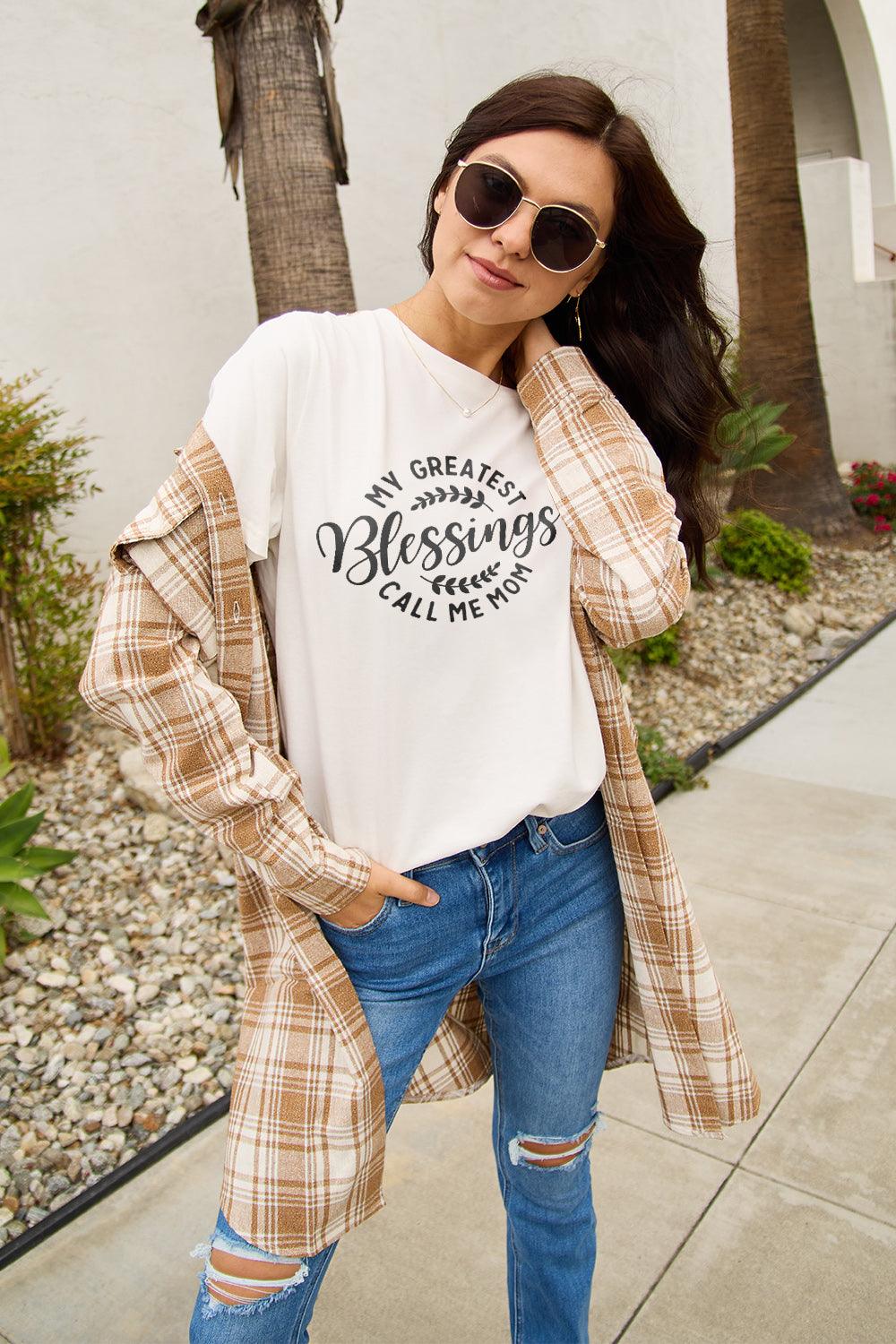 MY GREATEST BLESSINGS CALL ME MOM Graphic Tee - God's Girl Gifts And Apparel