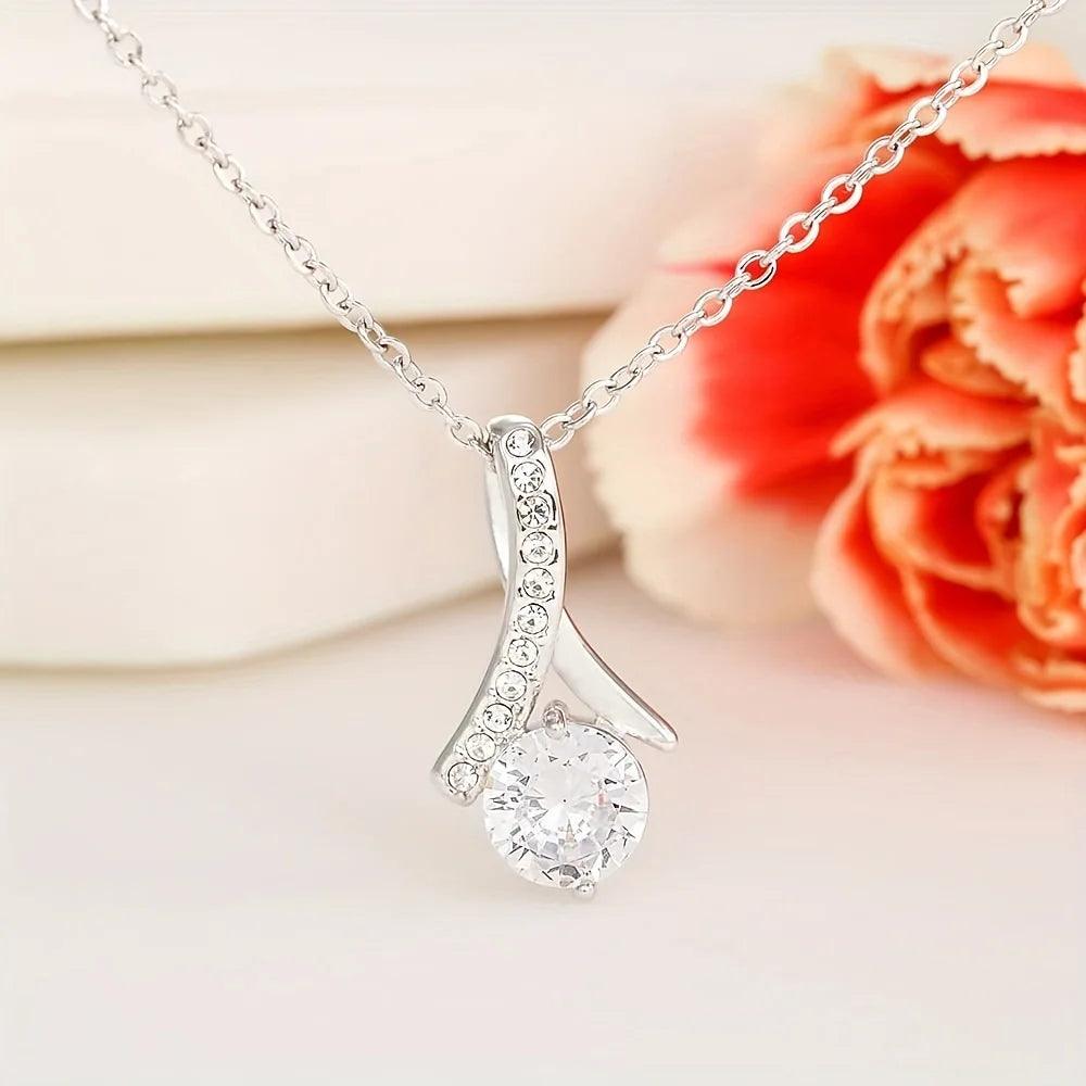 "Radiant Ribbon" Cubic Zirconia Necklace - God's Girl Gifts And Apparel