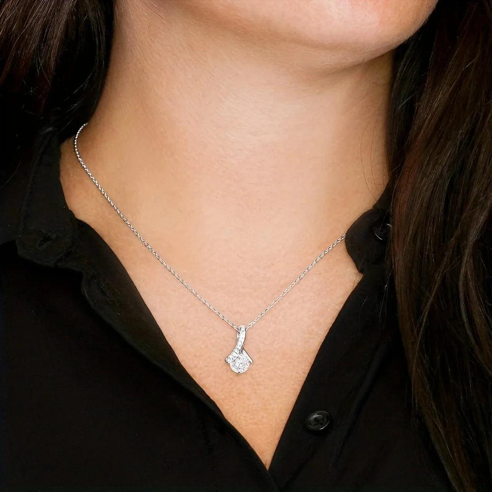 "Radiant Ribbon" Cubic Zirconia Necklace - God's Girl Gifts And Apparel