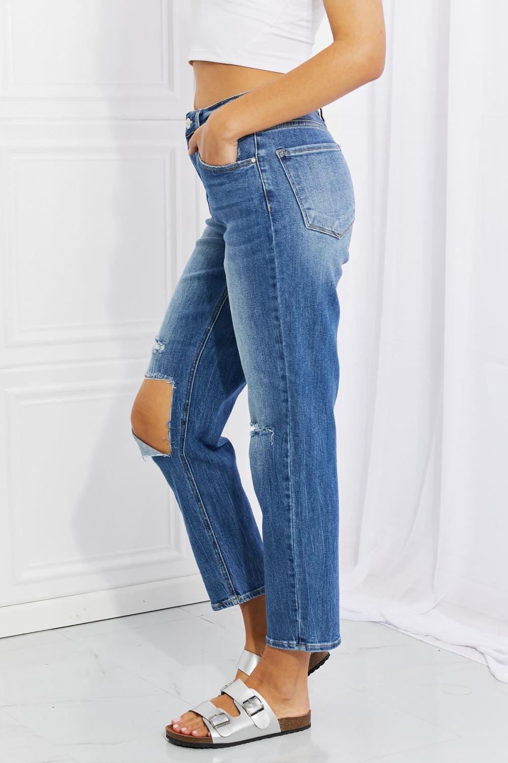 RISEN Full Size Emily High Rise Relaxed Jeans - God's Girl Gifts And Apparel