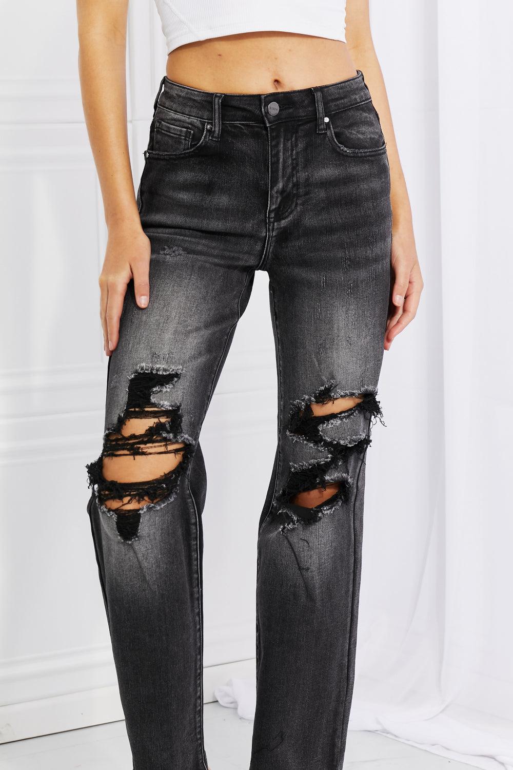 RISEN Full Size Lois Distressed Loose Fit Jeans - God's Girl Gifts And Apparel