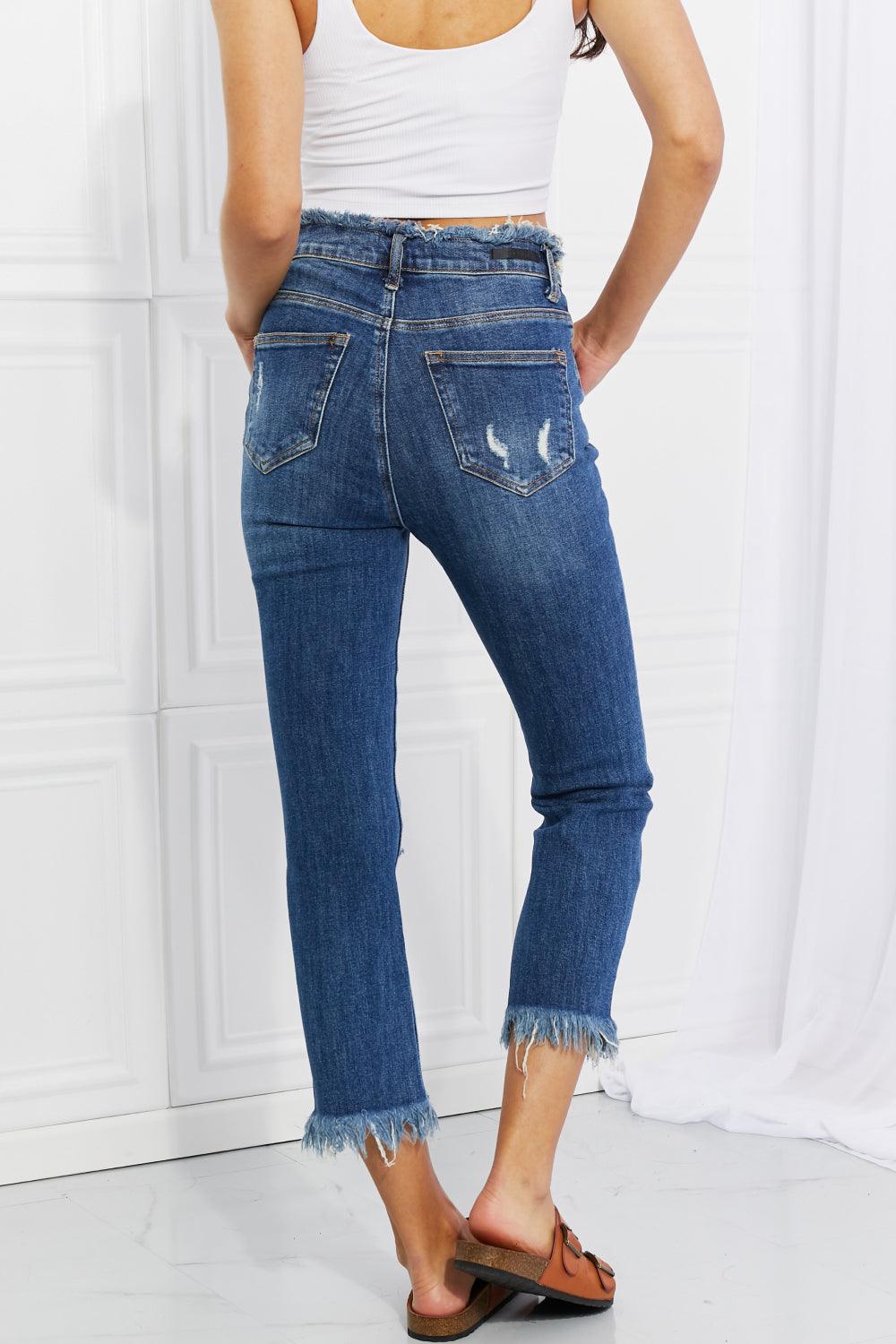 RISEN Full Size Undone Chic Straight Leg Jeans - God's Girl Gifts And Apparel