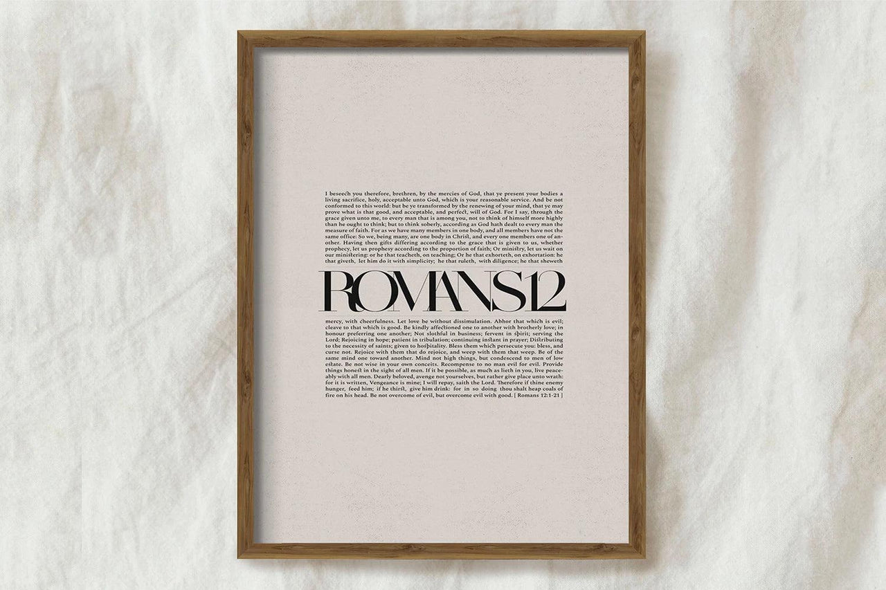 Romans 12:2 Canvas Print Christian Wall Art -- No FRAME - God's Girl Gifts And Apparel