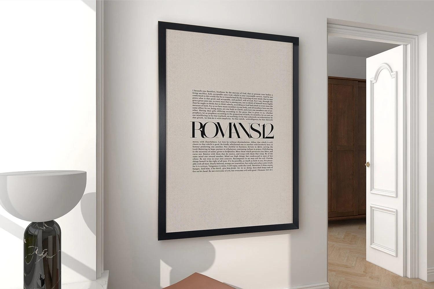 Romans 12:2 Canvas Print Christian Wall Art -- No FRAME - God's Girl Gifts And Apparel