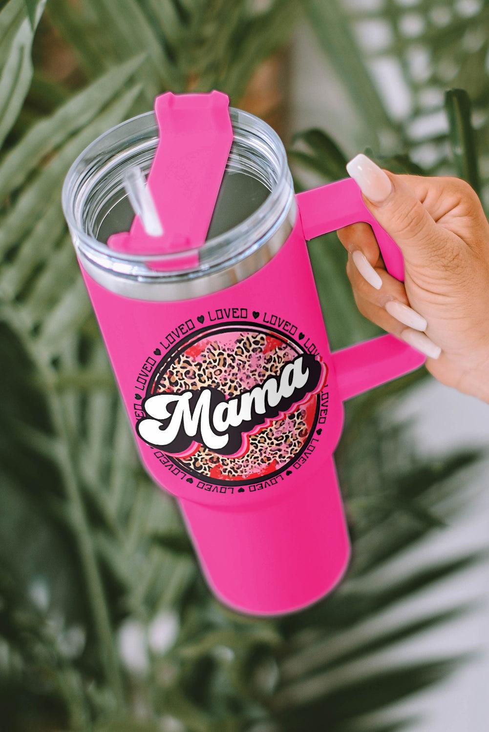 Rose Mama Leopard Stainless Steel Insulate Cup with Handle - God's Girl Gifts And Apparel