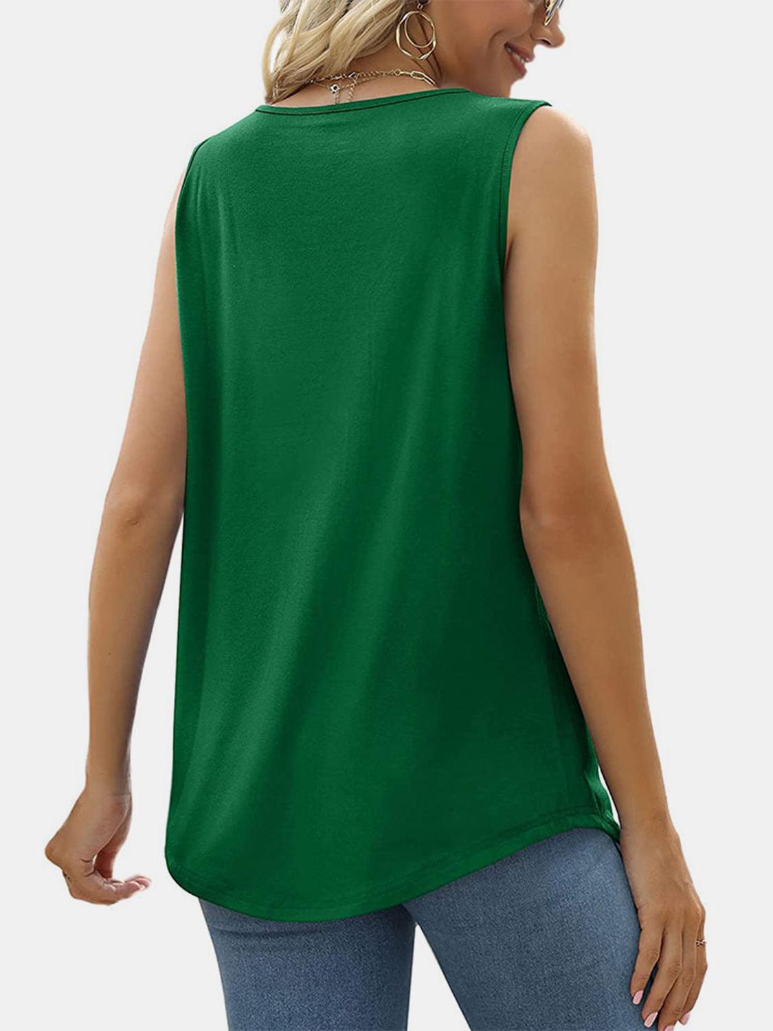 Ruched Square Neck Tank - God's Girl Gifts And Apparel
