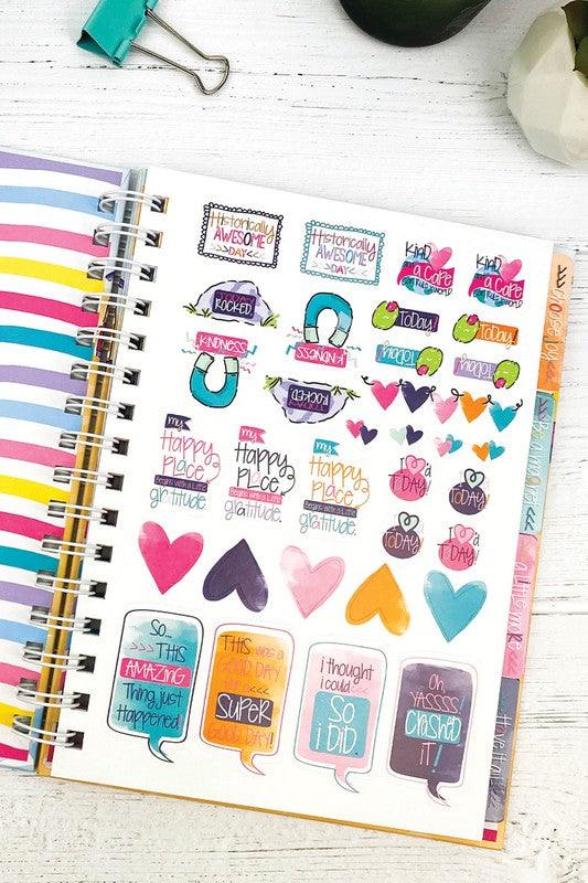 Splash Happy Gratitude Journal with Stickers Non-Dated 52-Week - God's Girl Gifts And Apparel