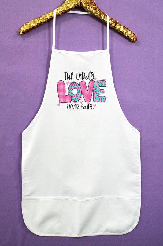 The Lord's Love Never Fails Apron - God's Girl Gifts And Apparel