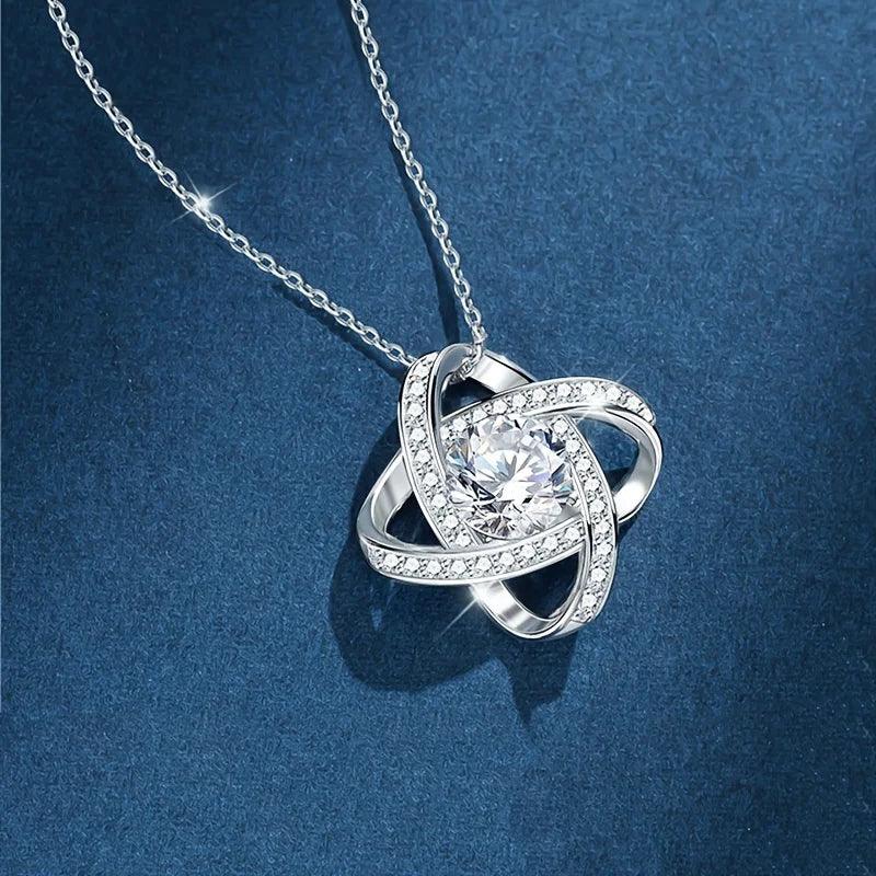 To My Beautiful Mom Cubic Zirconia Love Knot Necklace - God's Girl Gifts And Apparel