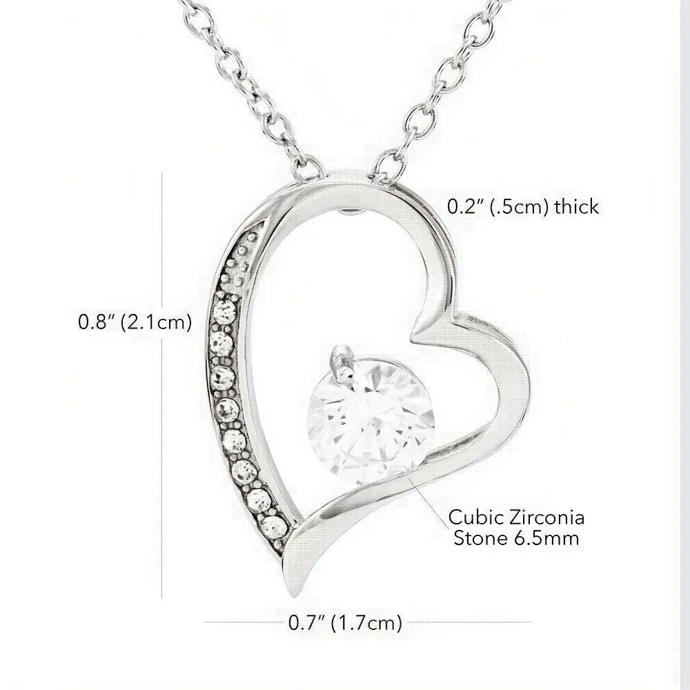"To My Mom" CZ 14K Gold Plated Raised Heart Necklace - God's Girl Gifts And Apparel