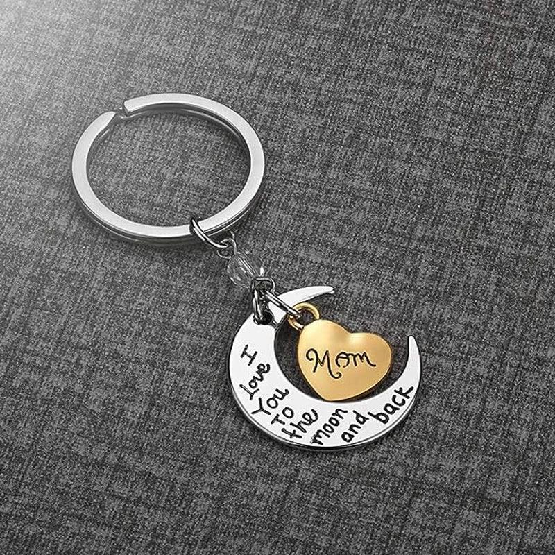 To the Moon and Back Mom Pendant Keychain - God's Girl Gifts And Apparel