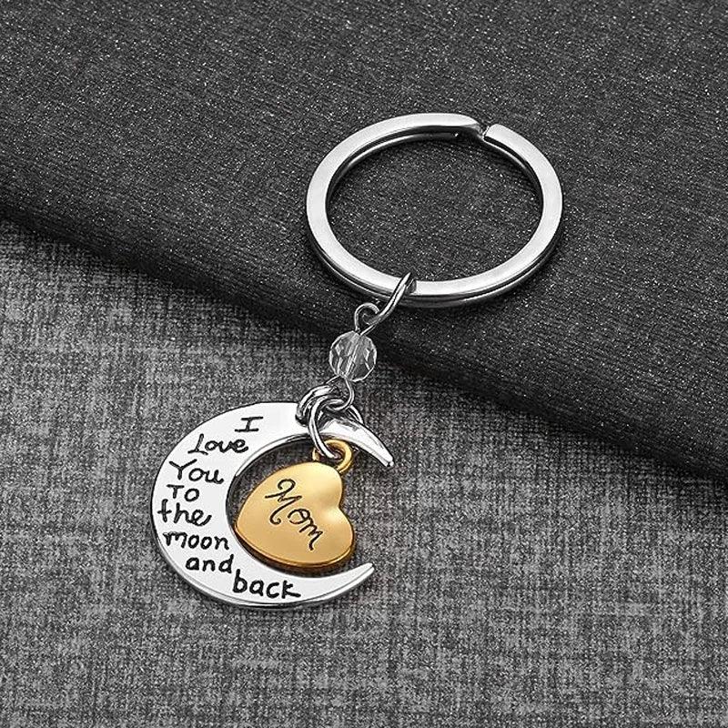 To the Moon and Back Mom Pendant Keychain - God's Girl Gifts And Apparel