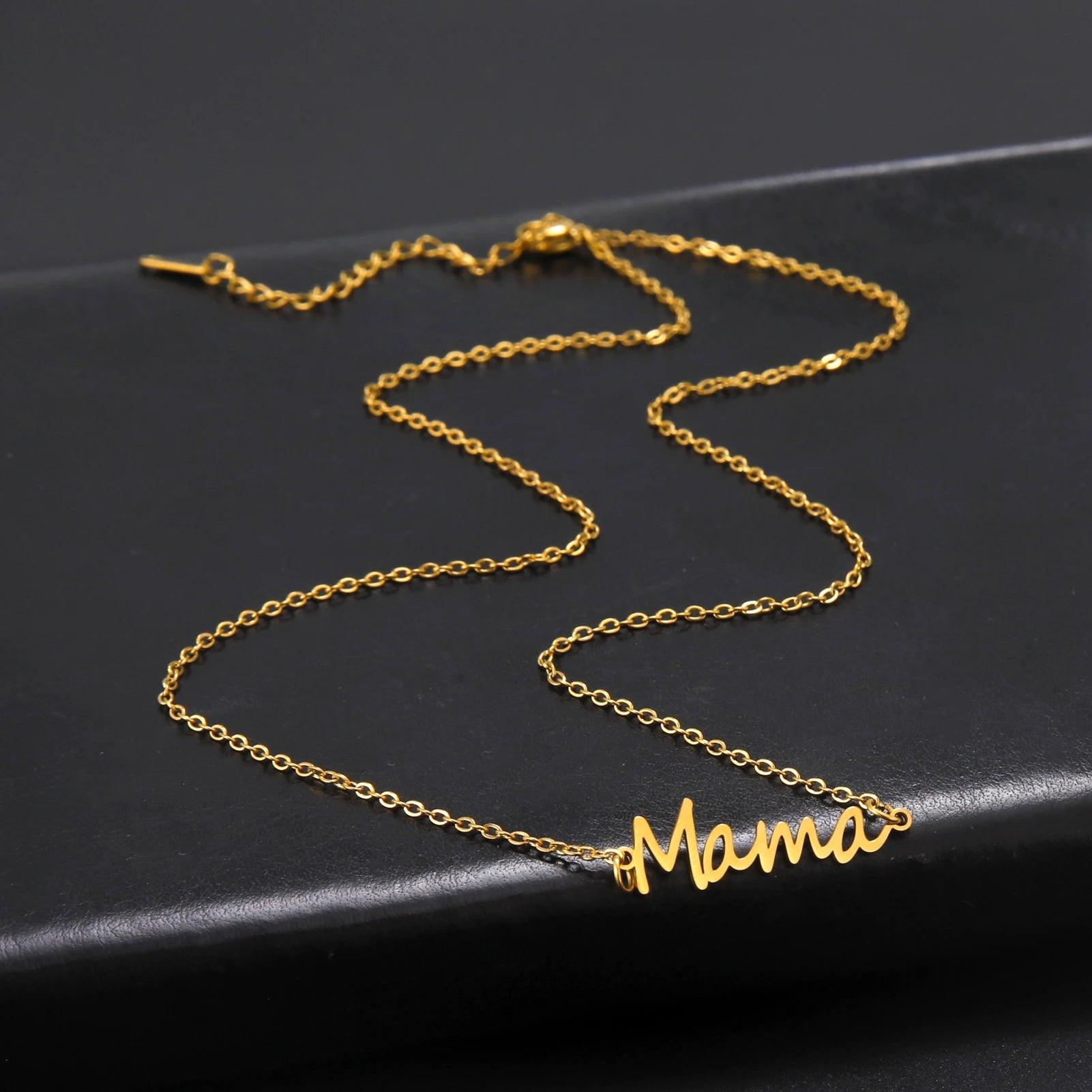 Trendy Stainless Steel "Mama" Pendant Necklace By Amexer - God's Girl Gifts And Apparel