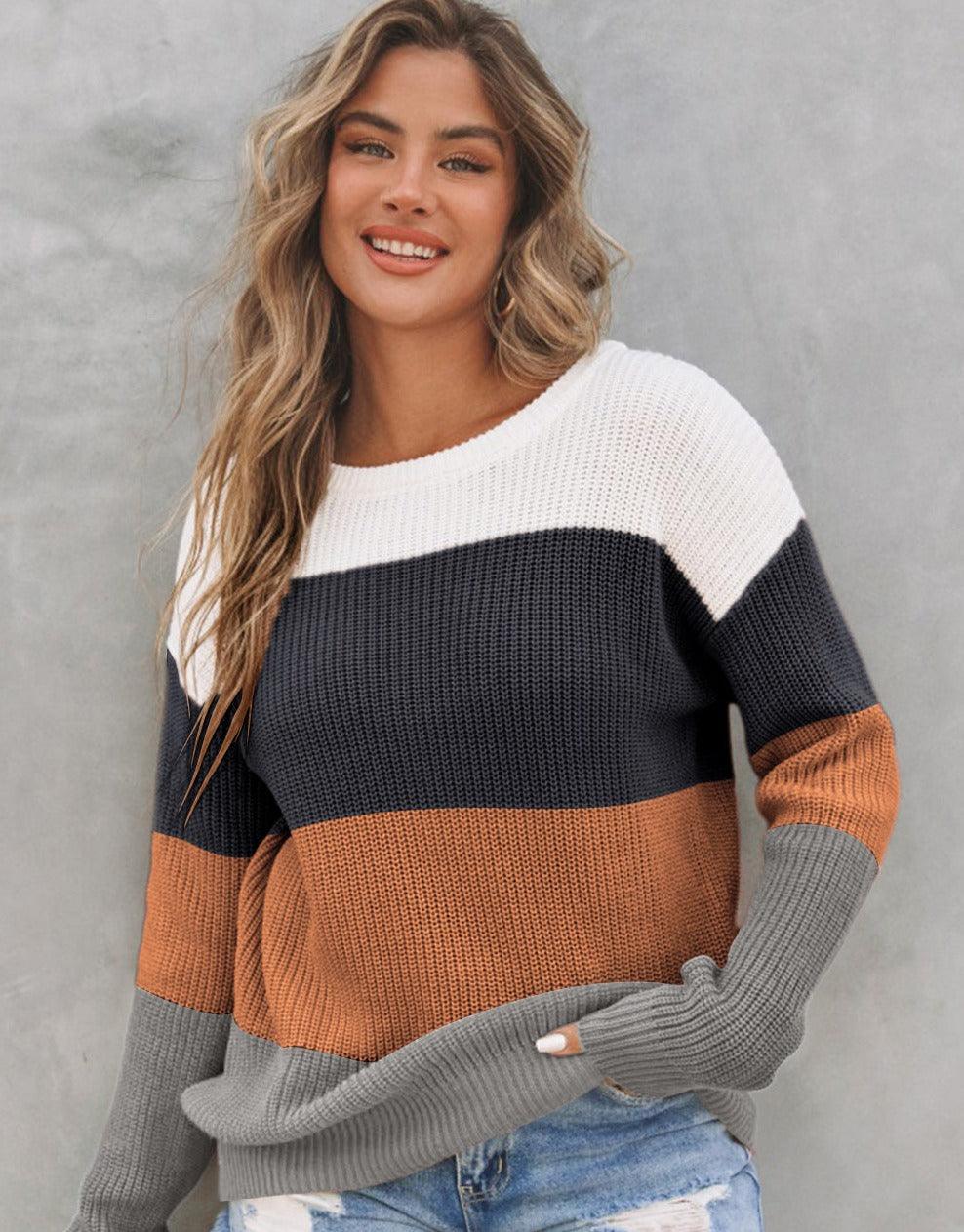 Urban Vibes O-Neck Color Fusion Sweater - God's Girl Gifts And Apparel